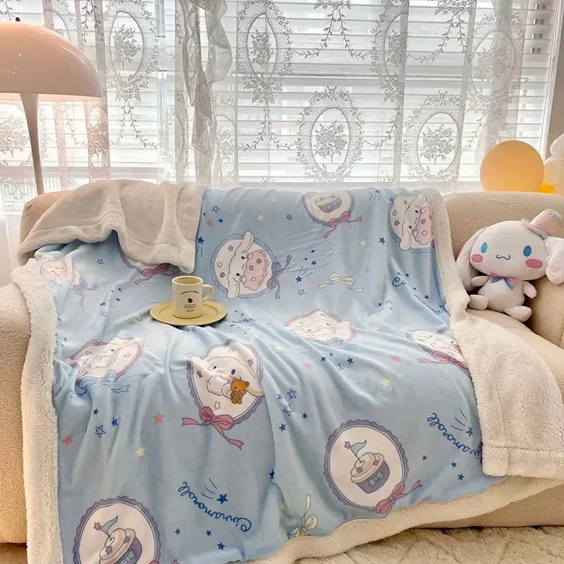 Disney Stitch Milk Velvet Flannel Children Adult Blanket Cartoon Cute Plush Air Conditioning Nap Blanket Quilt Soft Shawl Gift - Slobuy