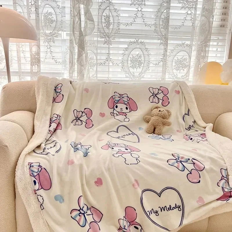 Disney Stitch Milk Velvet Flannel Children Adult Blanket Cartoon Cute Plush Air Conditioning Nap Blanket Quilt Soft Shawl Gift - Slobuy