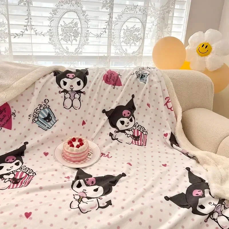 Disney Stitch Milk Velvet Flannel Children Adult Blanket Cartoon Cute Plush Air Conditioning Nap Blanket Quilt Soft Shawl Gift - Slobuy