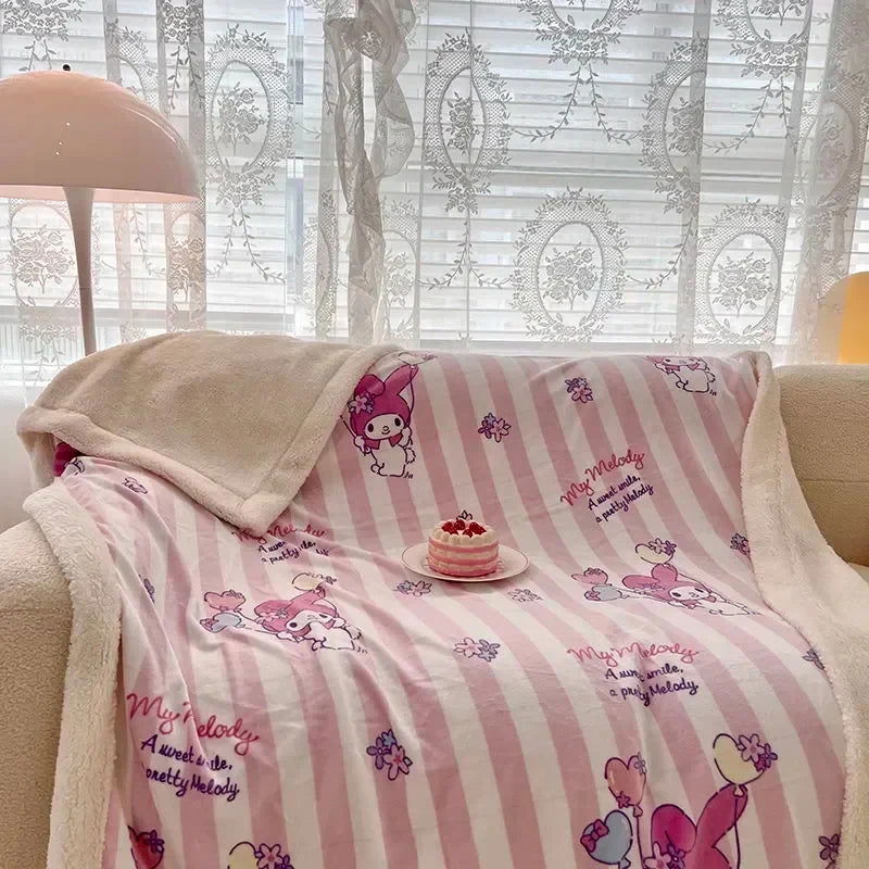 Disney Stitch Milk Velvet Flannel Children Adult Blanket Cartoon Cute Plush Air Conditioning Nap Blanket Quilt Soft Shawl Gift - Slobuy