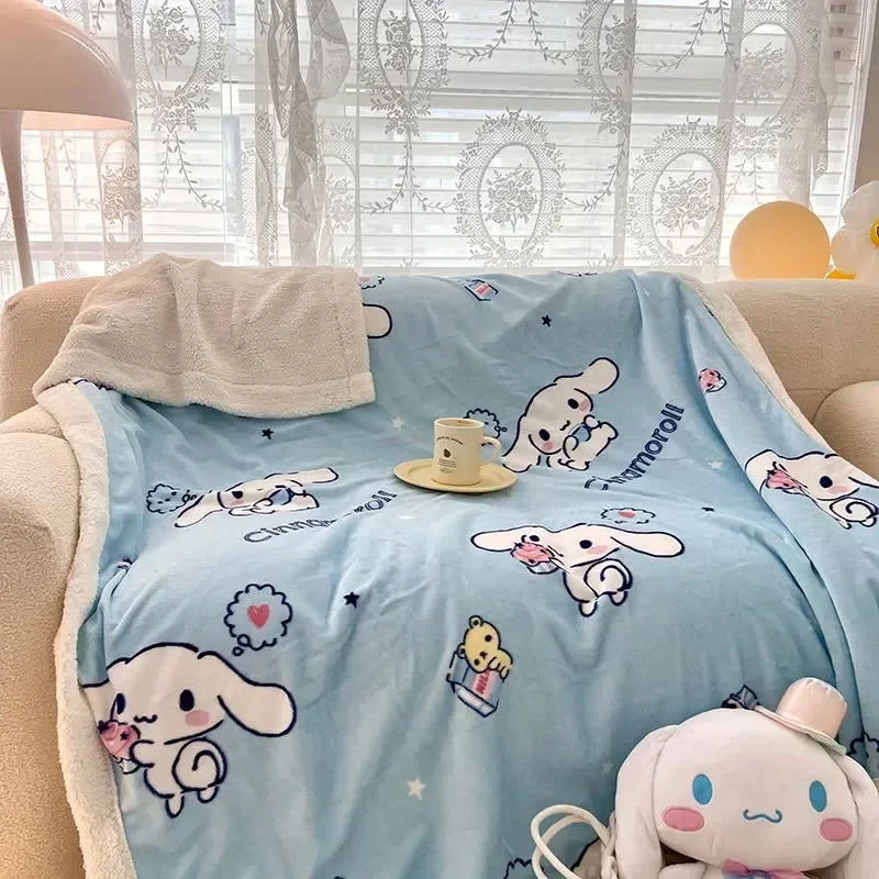 Disney Stitch Milk Velvet Flannel Children Adult Blanket Cartoon Cute Plush Air Conditioning Nap Blanket Quilt Soft Shawl Gift - Slobuy