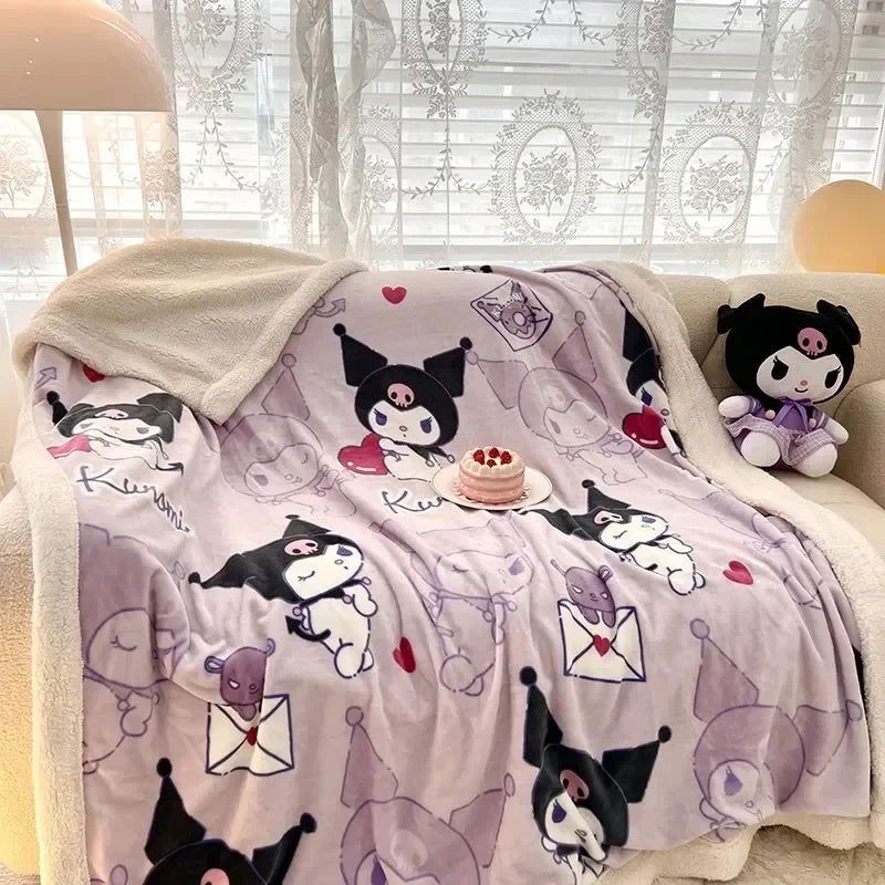 Disney Stitch Milk Velvet Flannel Children Adult Blanket Cartoon Cute Plush Air Conditioning Nap Blanket Quilt Soft Shawl Gift - Slobuy