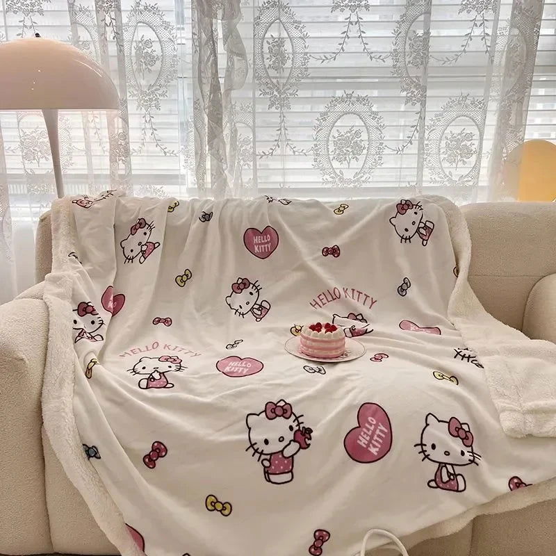 Disney Stitch Milk Velvet Flannel Children Adult Blanket Cartoon Cute Plush Air Conditioning Nap Blanket Quilt Soft Shawl Gift - Slobuy