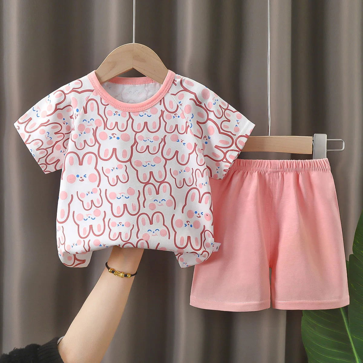 Disney Summer Baby Girl Clothes Set Cartoon Minnie Short Sleeve Cotton Girls Outfits for 0-3year Kids Clothes - Slobuy