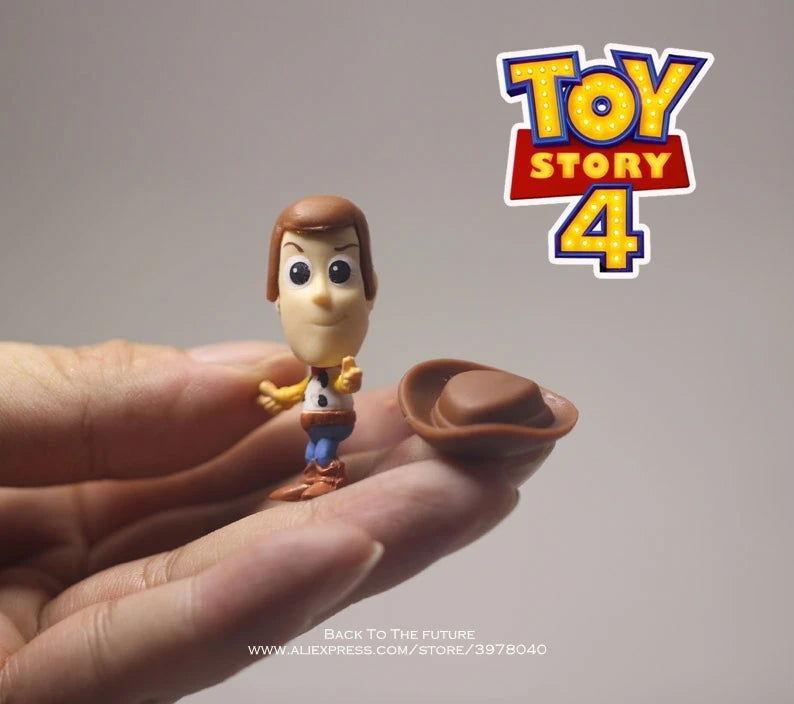 Disney Toy Story 4 Woody Buzz Lightyear 3-5cm Q Version Action Figures Mini Dolls Kids Toys Model for Children Gift - Slobuy