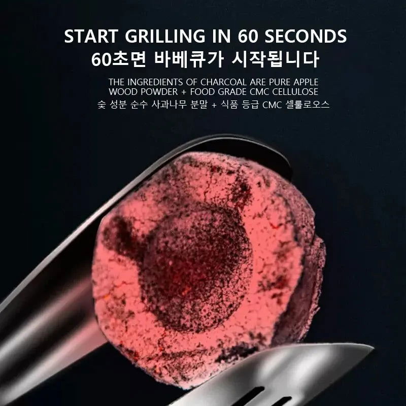 Disposable Camping BBQ Grill Set Fast Ignition Portable Household Outdoor Smoke-Free Carbon Garden Picnic Grilled Meat Rack - Slobuy