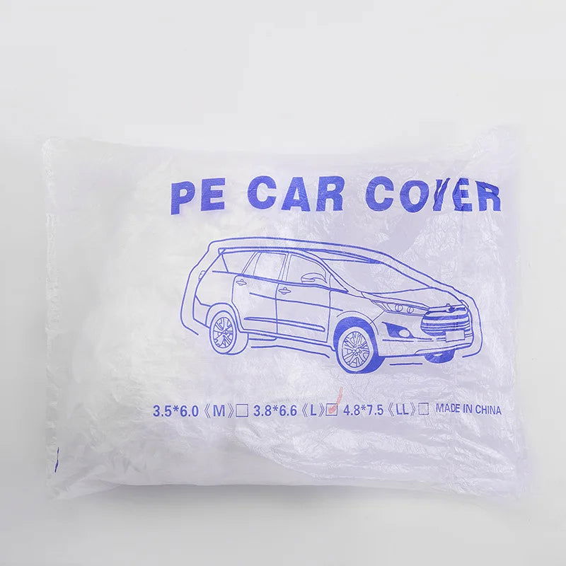 Disposable Transparent Car Clothing Cover Dustproof Rainproof Transparent Paint Dustproof Plastic PE Film Rainproof Car Cover - Slobuy