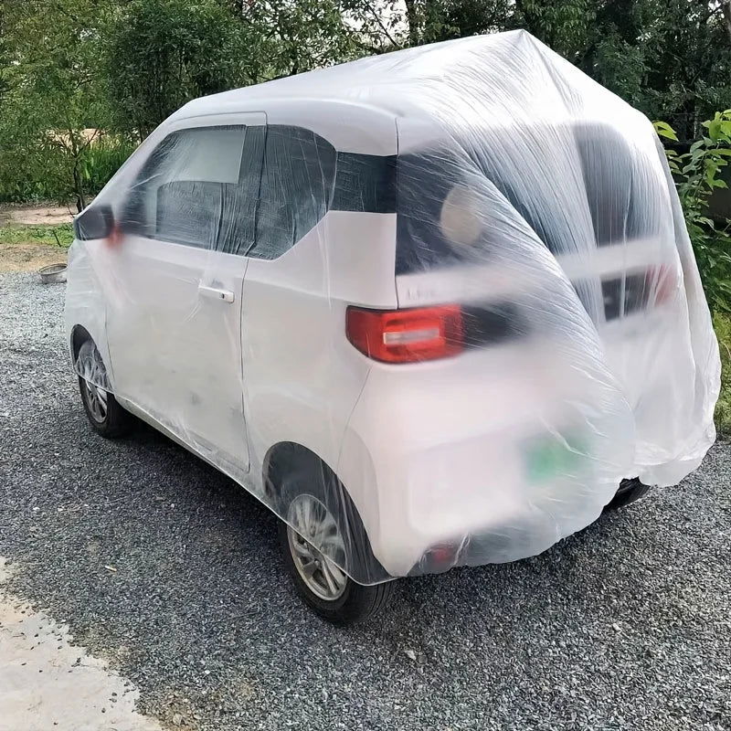 Disposable Transparent Car Clothing Cover Dustproof Rainproof Transparent Paint Dustproof Plastic PE Film Rainproof Car Cover - Slobuy