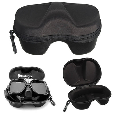 Diving Glasses Storage Box Scuba Snorkeling Set Multifunction Face Cover Snorkel Zipper Case for Underwater Swimming - Slobuy