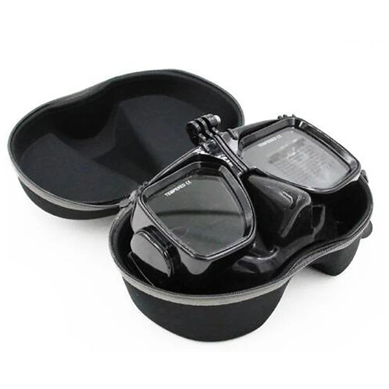 Diving Glasses Storage Box Scuba Snorkeling Set Multifunction Face Cover Snorkel Zipper Case for Underwater Swimming - Slobuy