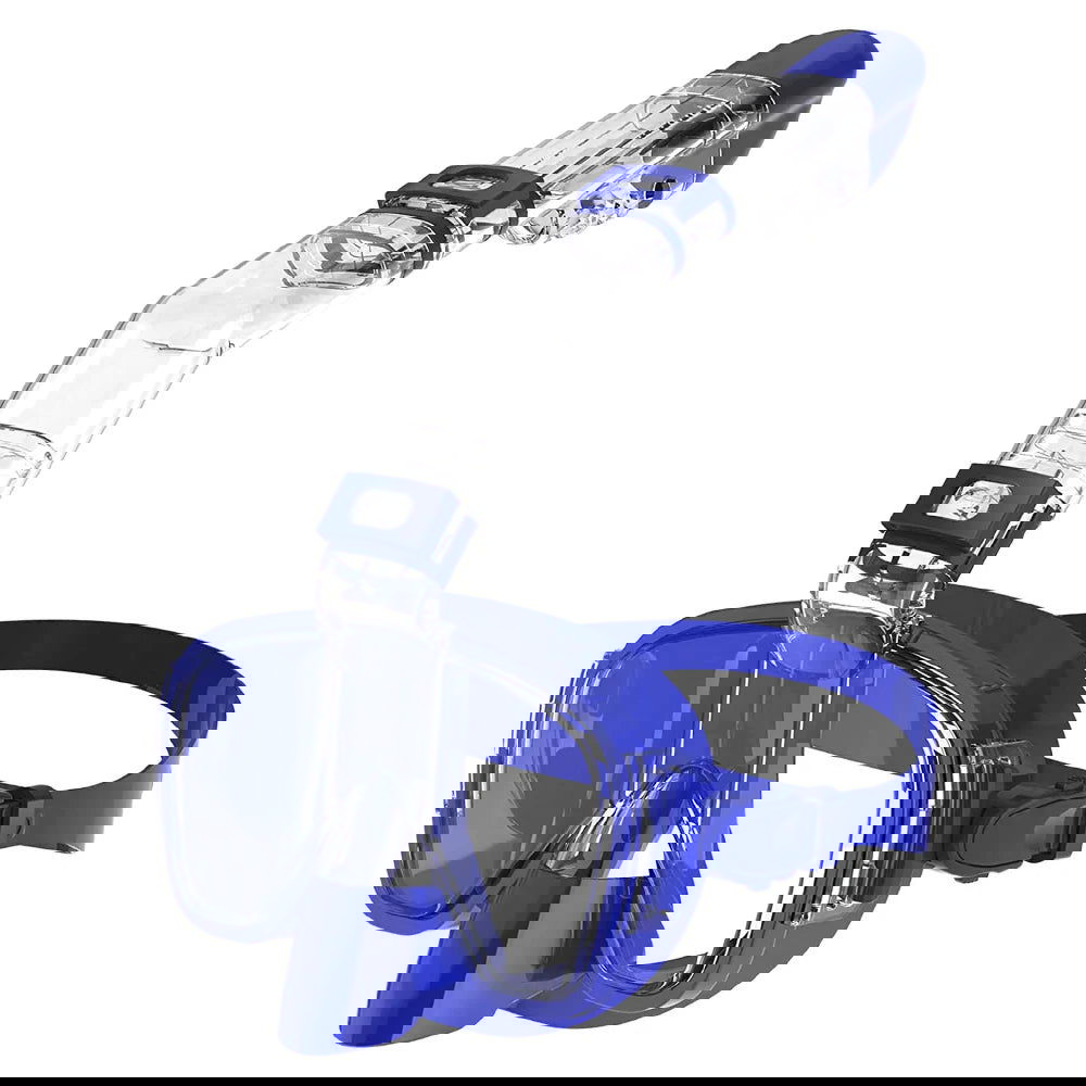 Diving Masks Foldable Anti-Fog Snorkel Mask Set with Full Dry Top System for Free Swim Professional Snorkeling Gear Adults Kids - Slobuy