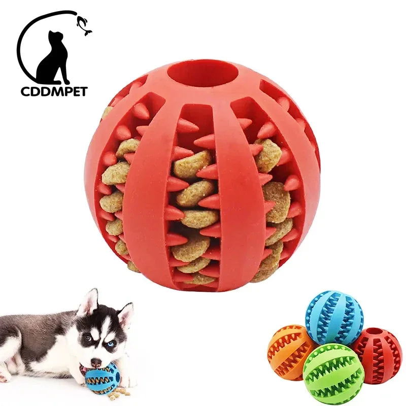 Dog Ball Toys for Small Dogs Interactive Elasticity Puppy Chew Toy Tooth Cleaning Rubber Food Ball Toy Pet Stuff Accessories - Slobuy
