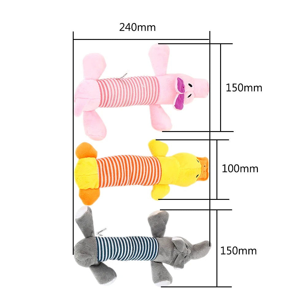 Dog Cat Fleece Toys Elephant Duck Pig  Chicken Legs  Pet Funny Plush Toys Fit for All Pets Popular Squeak Chew Sound Dolls - Slobuy