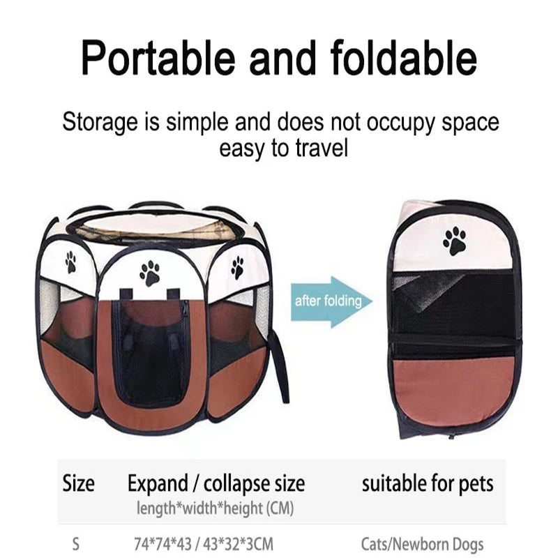 Portable Foldable Cat Tent Cat House Portable Folding Outdoor Travel Pet Tent Cat/Dog Cage Easy Operation Large Cat/Dog Fences - Slobuy