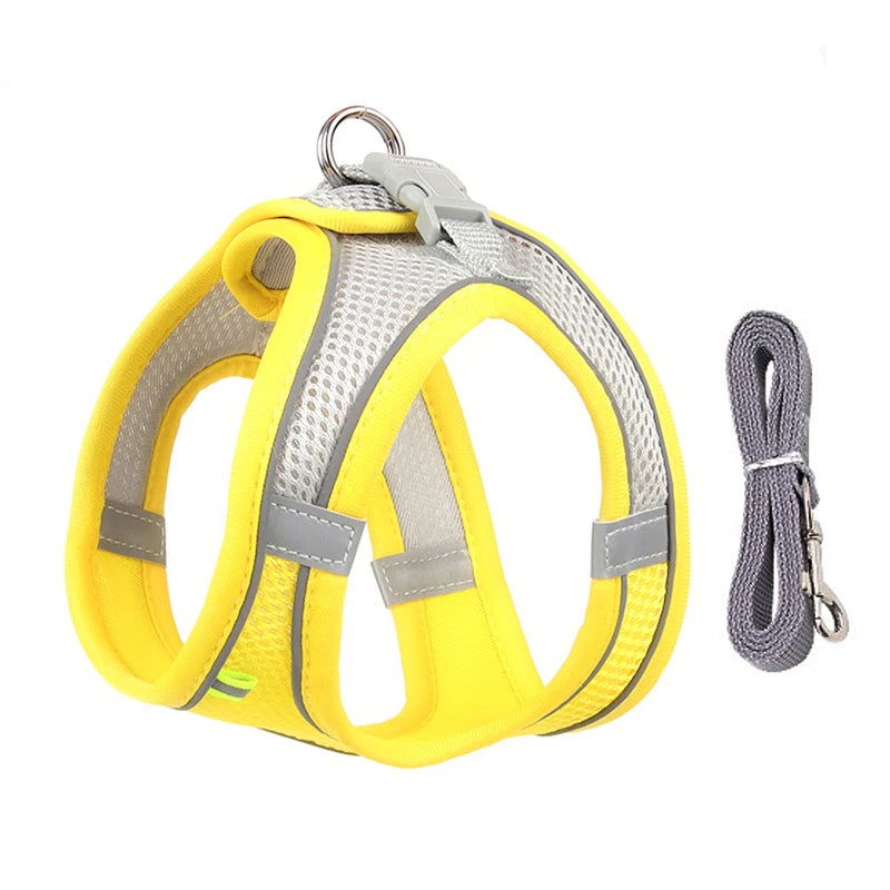 Dog Harness Leash Set for Small Dogs Adjustable Puppy Cat Harness Vest French Bulldog Chihuahua Pug Outdoor Walking Lead Leash - Slobuy