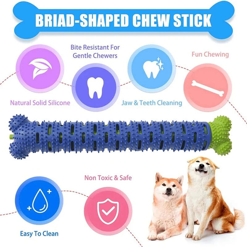 Dog Molar Stick Food Grade Bone Shape Dog Tooth Cleaning Interactive Bite Resistant for Small Pet with Slight Bite Force - Slobuy
