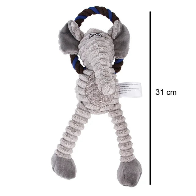 Dog Plush Toys Pet Squeaky Animal Toy Dog Bite-Resistant Clean Teeth Chew Toy Pet Supplies Interactive Toys Lion Elepant Monkey - Slobuy