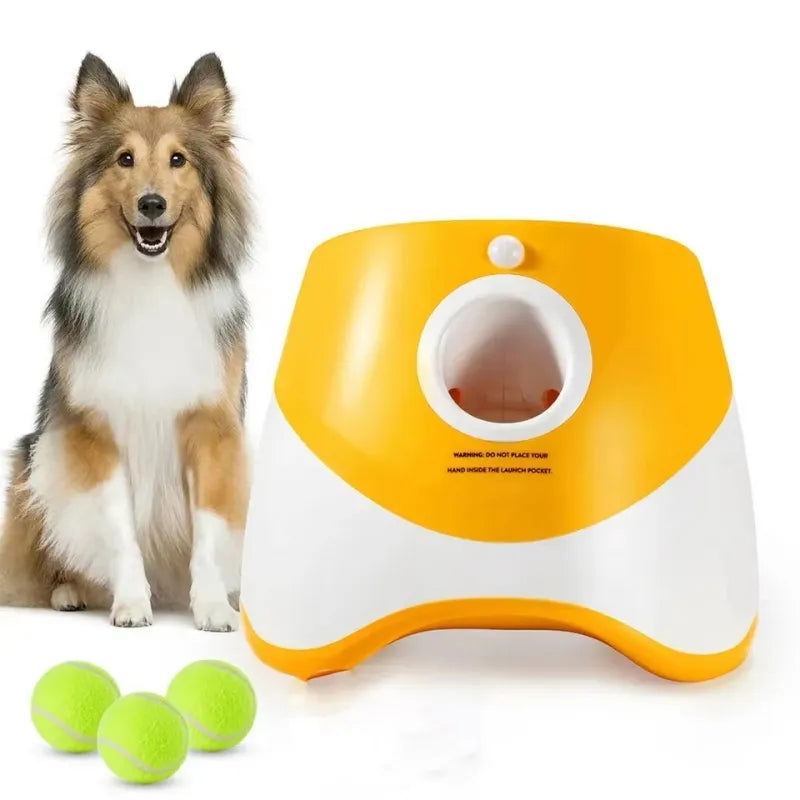 Dog Tennis Launcher Automatic Pet Dogs Chase Toy Mini Tennis Throwing Pinball Machine Fun Interactive Throw Rechargable Catapult - Slobuy