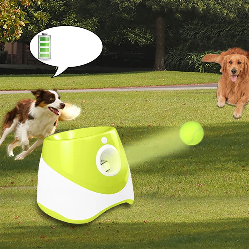 Dog Tennis Launcher Automatic Pet Dogs Chase Toy Mini Tennis Throwing Pinball Machine Fun Interactive Throw Rechargable Catapult - Slobuy