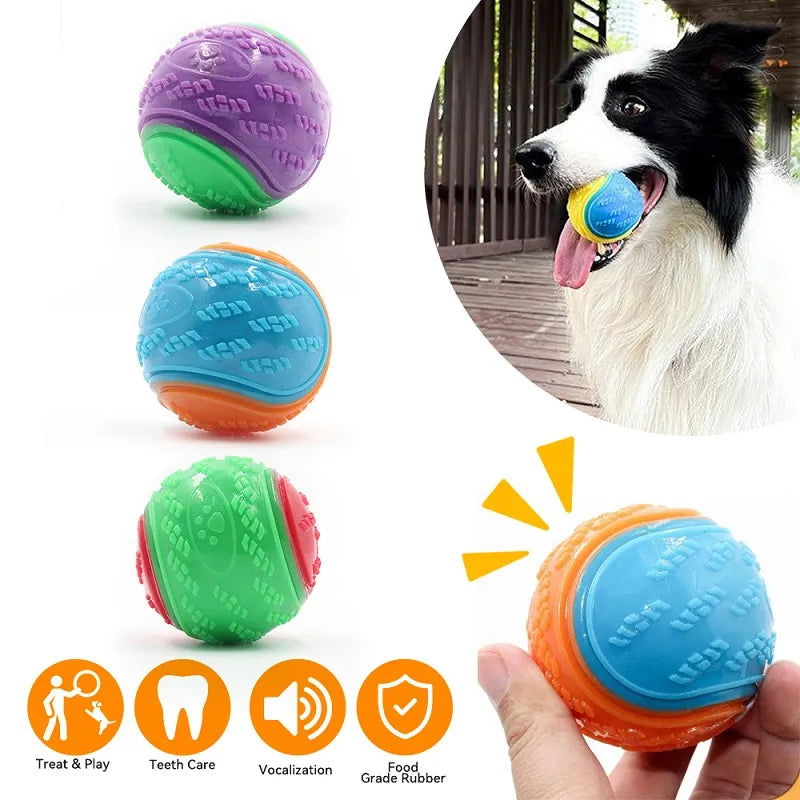 Dogs  Interactive Toys Soft TPR Toys for Dog Pet Teeth Cleaning Bite Resistance Squeaky Dog Ball Toy - Slobuy