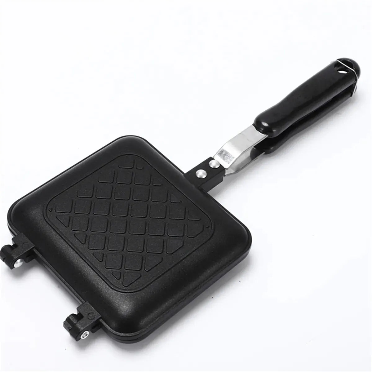Double Sided Frying Pan Sandwich Maker Non-stick Grilled Sandwich and Panini Maker Pan with Handle Aluminum Flip Pan - Slobuy