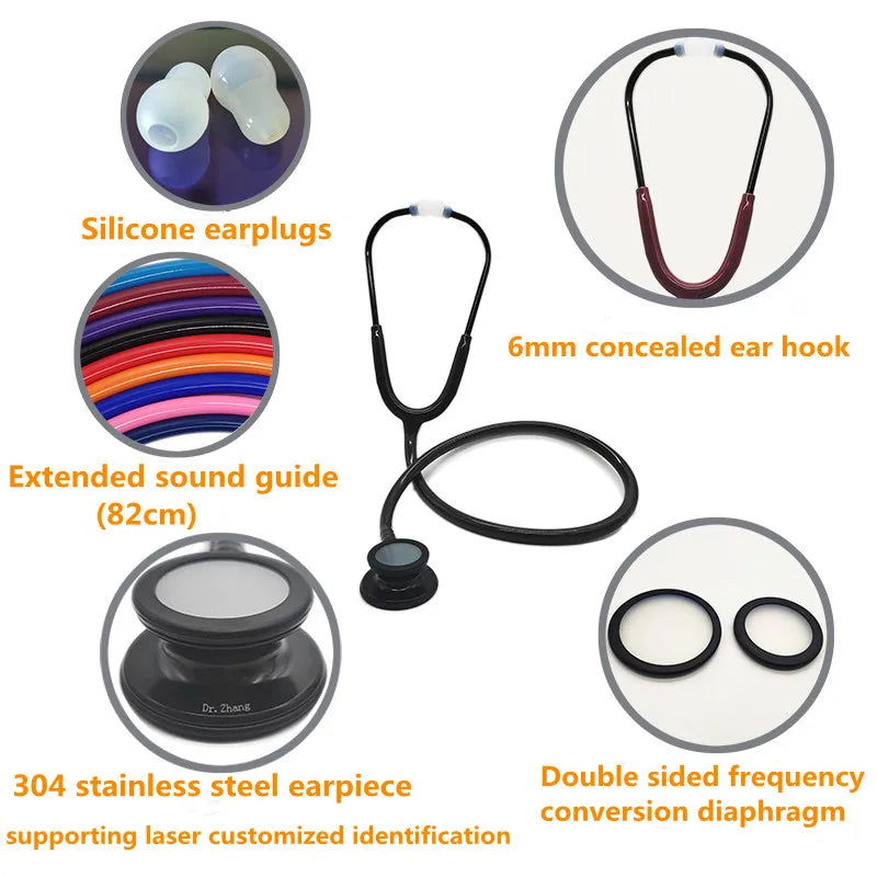 Double Sided Stethoscope Portable Professional Cardiology  Estetoscopio Medical Equipment Nurse Doctor Stethoscope Equipo Medico - Slobuy