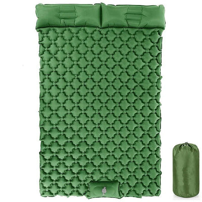 Double Sleeping Pad for Camping Self-Inflating Mat Sleeping Mattress with Pillow for Hiking Outdoor 2 Persons Travel Bed Air Mat - Slobuy