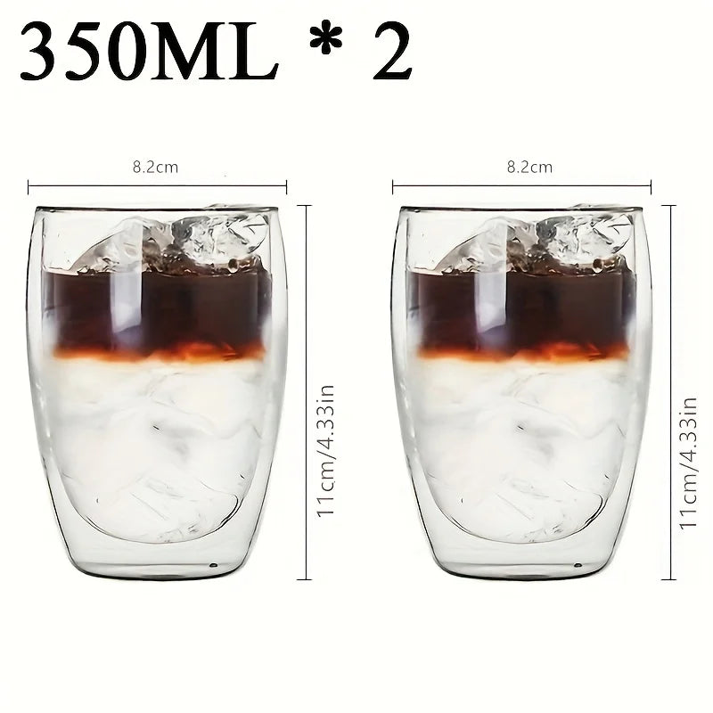 Double Wall Glass Cup Heat Insulation Transparent Handmade Tea Drink Cups MINI Whisky glasses Espresso Coffee Mug - Slobuy