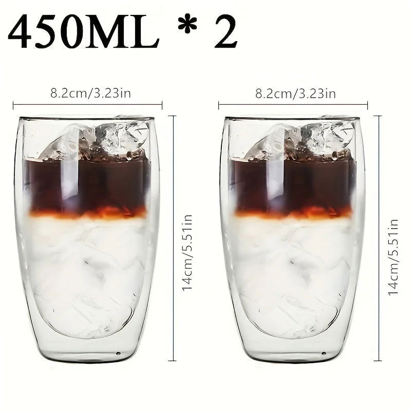 Double Wall Glass Cup Heat Insulation Transparent Handmade Tea Drink Cups MINI Whisky glasses Espresso Coffee Mug - Slobuy