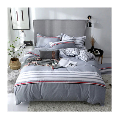 Double bed duvet cover Microfiber queen twin bed size quilt cover Plaid style 220x240 single bedding set and matching pillowcase - Slobuy