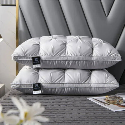 Down Pillow 100% White Goose Feather Pillow Core Five-star Hotel Cotton Single Cervical Vertebra Support Sleep Pillow - Slobuy