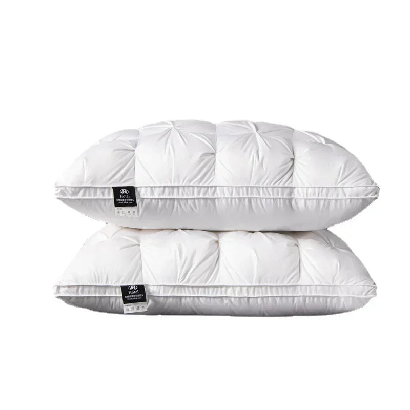 Down Pillow 100% White Goose Feather Pillow Core Five-star Hotel Cotton Single Cervical Vertebra Support Sleep Pillow - Slobuy