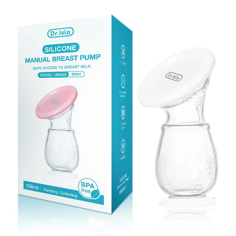 Dr.isla Baby Feeding Manual Breast Pump Partner Breast Collector Automatic Correction Breast Milk Silicone Pumps BPA Free - Slobuy