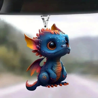 Dragon Car Pendant 2D Acrylic Auto Rearview Mirror Pendants Car Decor Charm Dragon Keychain Car Ornament Decoration Accessories - Slobuy