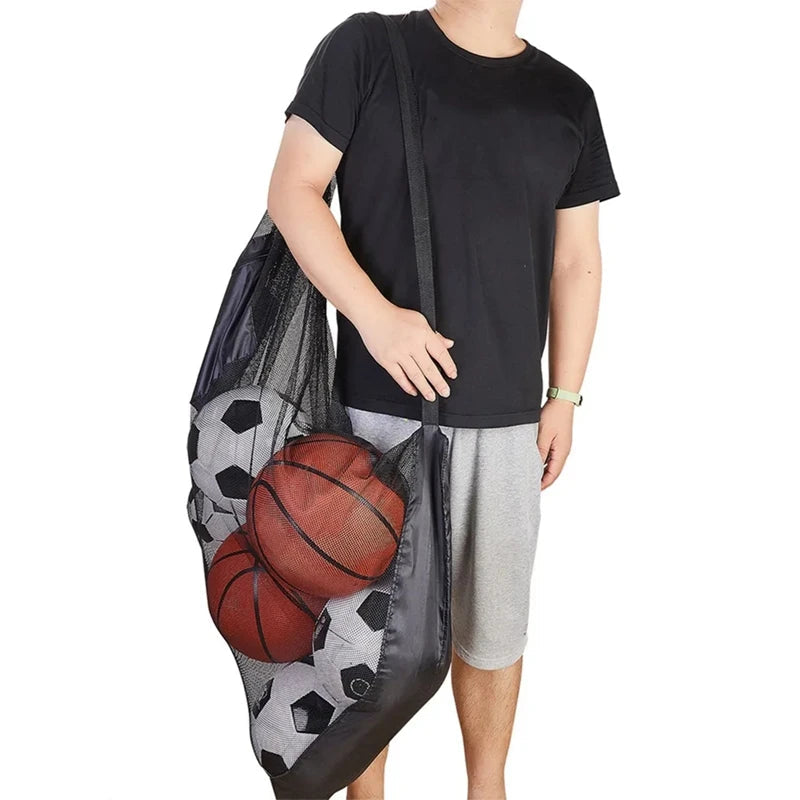 Drawstring Sports Ball Bag Football Mesh Bag Basketball Backpack Football Soccer Volleyball Ball Storage Bags Swimming Gear Bag - Slobuy
