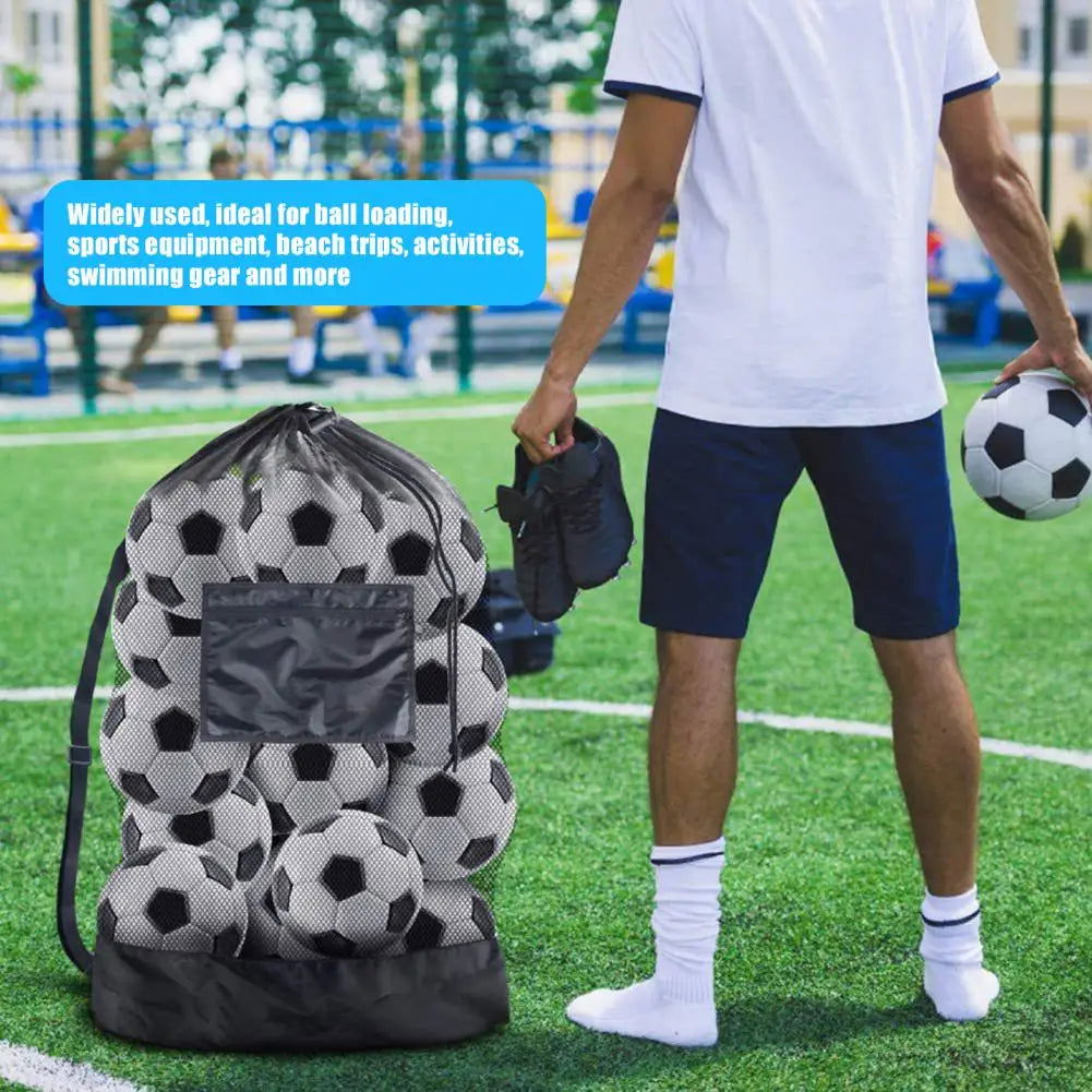 Drawstring Sports Ball Bag Football Mesh Bag Basketball Backpack Football Soccer Volleyball Ball Storage Bags Swimming Gear Bag - Slobuy