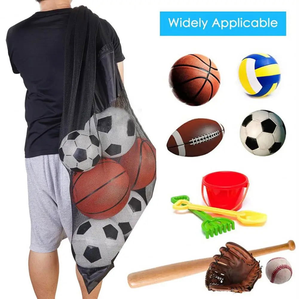 Drawstring Sports Ball Bag Football Mesh Bag Basketball Backpack Football Soccer Volleyball Ball Storage Bags Swimming Gear Bag - Slobuy