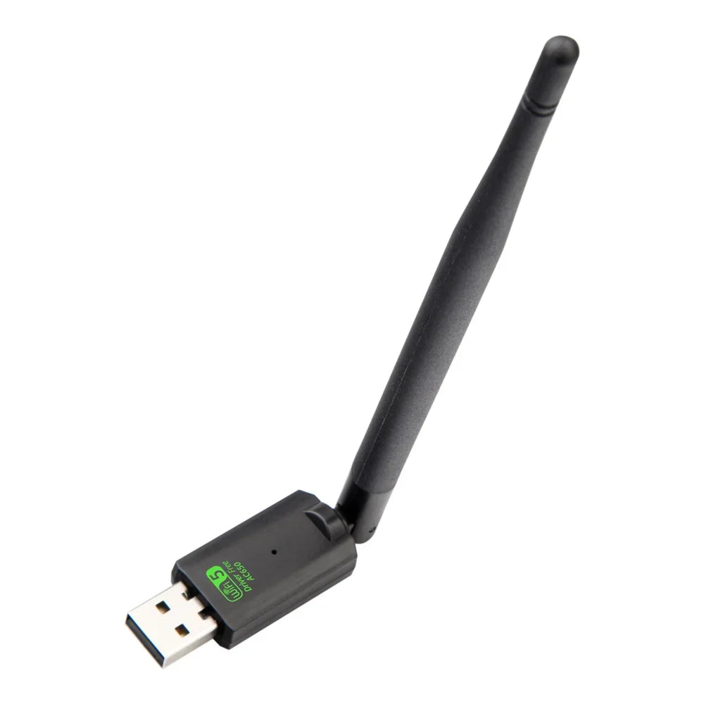 Drive free USB wifi 600Mbps Dual Band Adapter AC650 2.4GHz 5GHz WiFi with Antenna PC Mini Computer Network Card Receiver - Slobuy