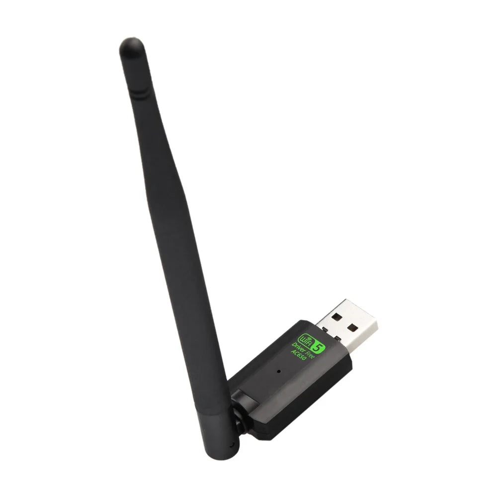 Drive free USB wifi 600Mbps Dual Band Adapter AC650 2.4GHz 5GHz WiFi with Antenna PC Mini Computer Network Card Receiver - Slobuy