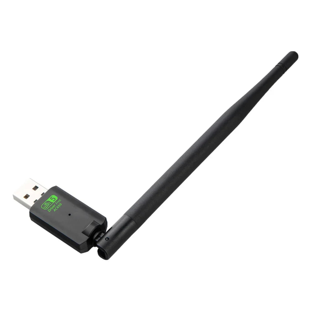 Drive free USB wifi 600Mbps Dual Band Adapter AC650 2.4GHz 5GHz WiFi with Antenna PC Mini Computer Network Card Receiver - Slobuy