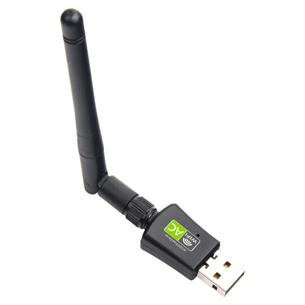 Drive free USB wifi 600Mbps Dual Band Adapter AC650 2.4GHz 5GHz WiFi with Antenna PC Mini Computer Network Card Receiver - Slobuy