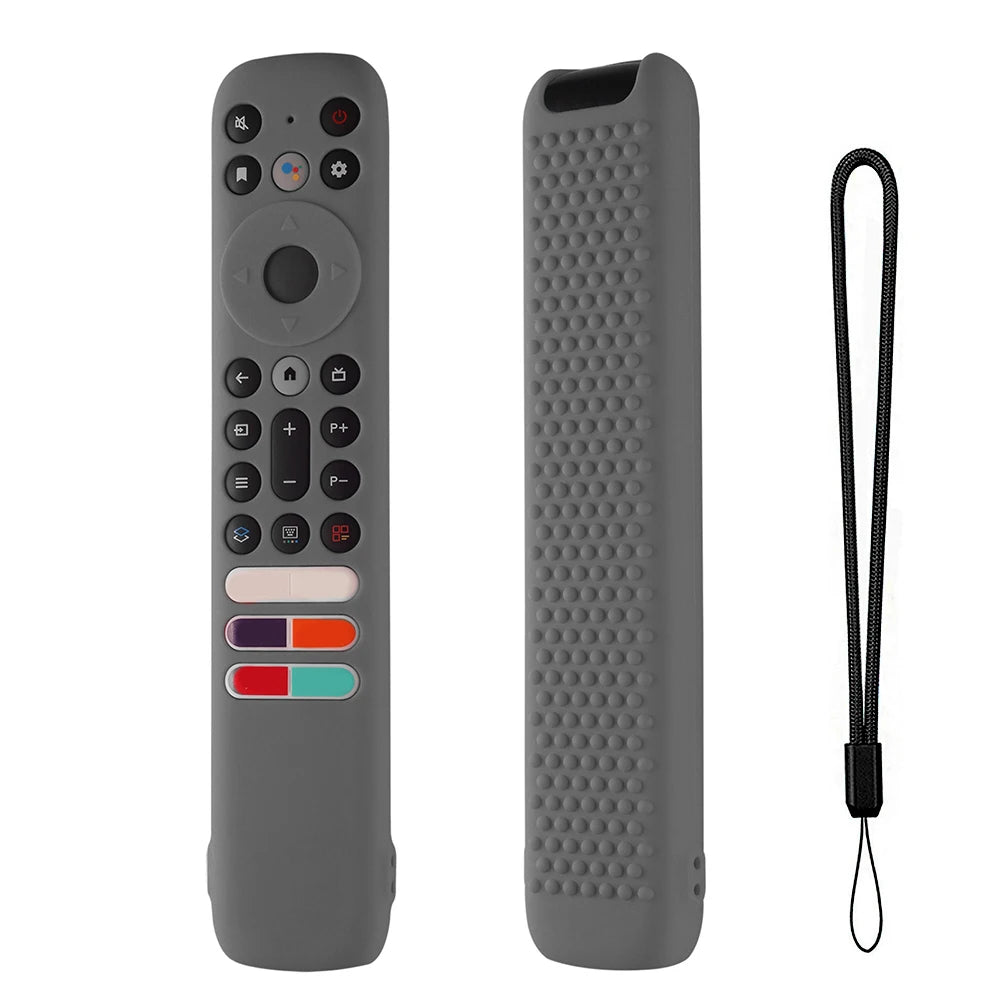 Drop-Proof Shell Silicone Remote Control Cover Protector with Lanyard Shockproof Accessories for TCL RC902V FMR1 FMR2 FMR4 - Slobuy