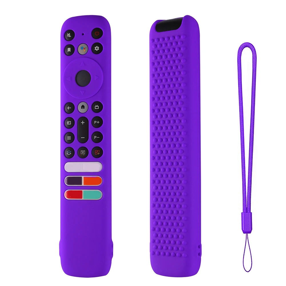 Drop-Proof Shell Silicone Remote Control Cover Protector with Lanyard Shockproof Accessories for TCL RC902V FMR1 FMR2 FMR4 - Slobuy