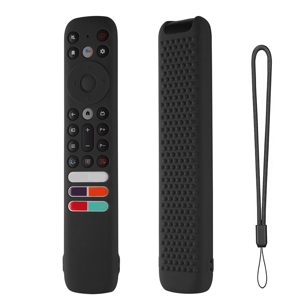 Drop-Proof Shell Silicone Remote Control Cover Protector with Lanyard Shockproof Accessories for TCL RC902V FMR1 FMR2 FMR4 - Slobuy