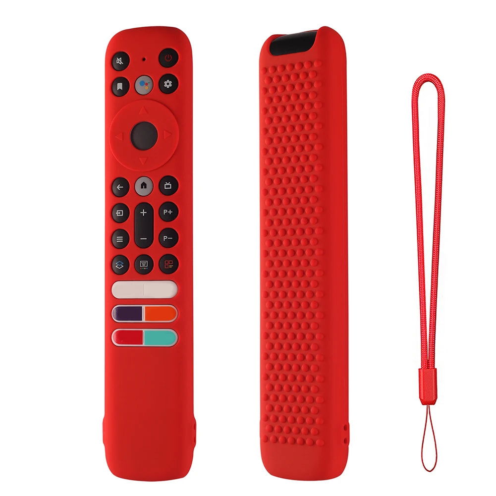 Drop-Proof Shell Silicone Remote Control Cover Protector with Lanyard Shockproof Accessories for TCL RC902V FMR1 FMR2 FMR4 - Slobuy