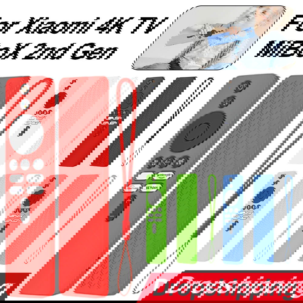 Drop-Proof Shell with Lanyard Remote Control Cover Protector Shockproof Anti-Slip Accessories for Xiaomi 4K TV MiBoX 2nd Gen - Slobuy