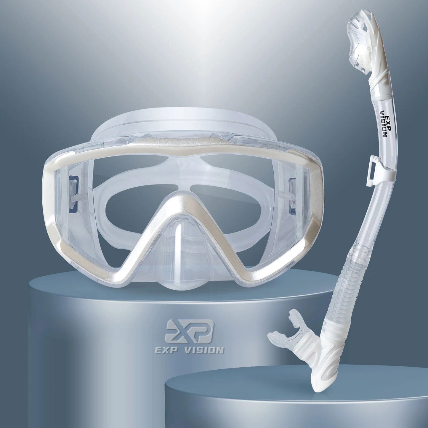 Dry Snorkel Set, Pano 3 Window Snorkel Mask, Anti-Fog Scuba Diving Goggle and Snorkel, Adult Snorkeling Swim Mask with  PC  Lens - Slobuy