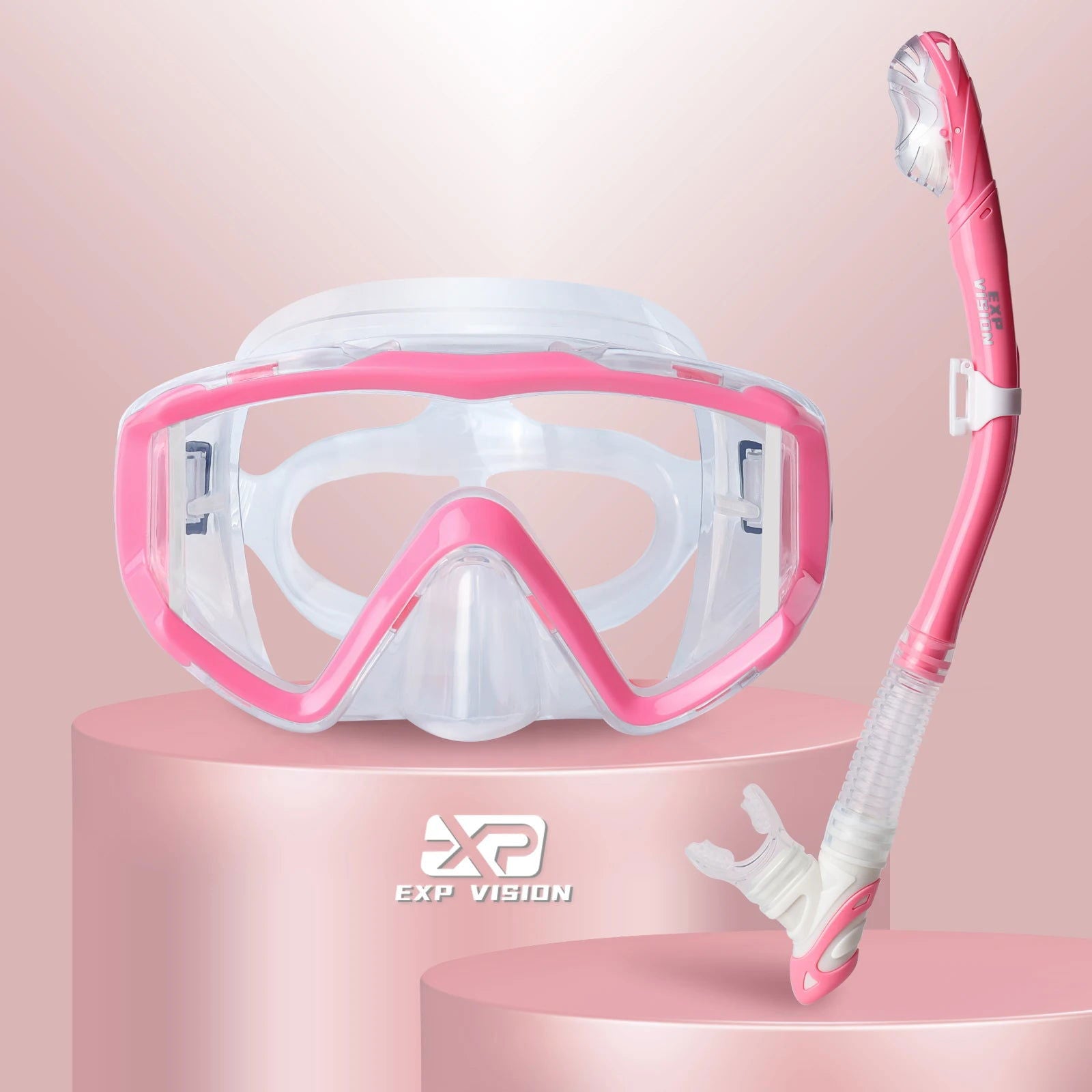 Dry Snorkel Set, Pano 3 Window Snorkel Mask, Anti-Fog Scuba Diving Goggle and Snorkel, Adult Snorkeling Swim Mask with  PC  Lens - Slobuy