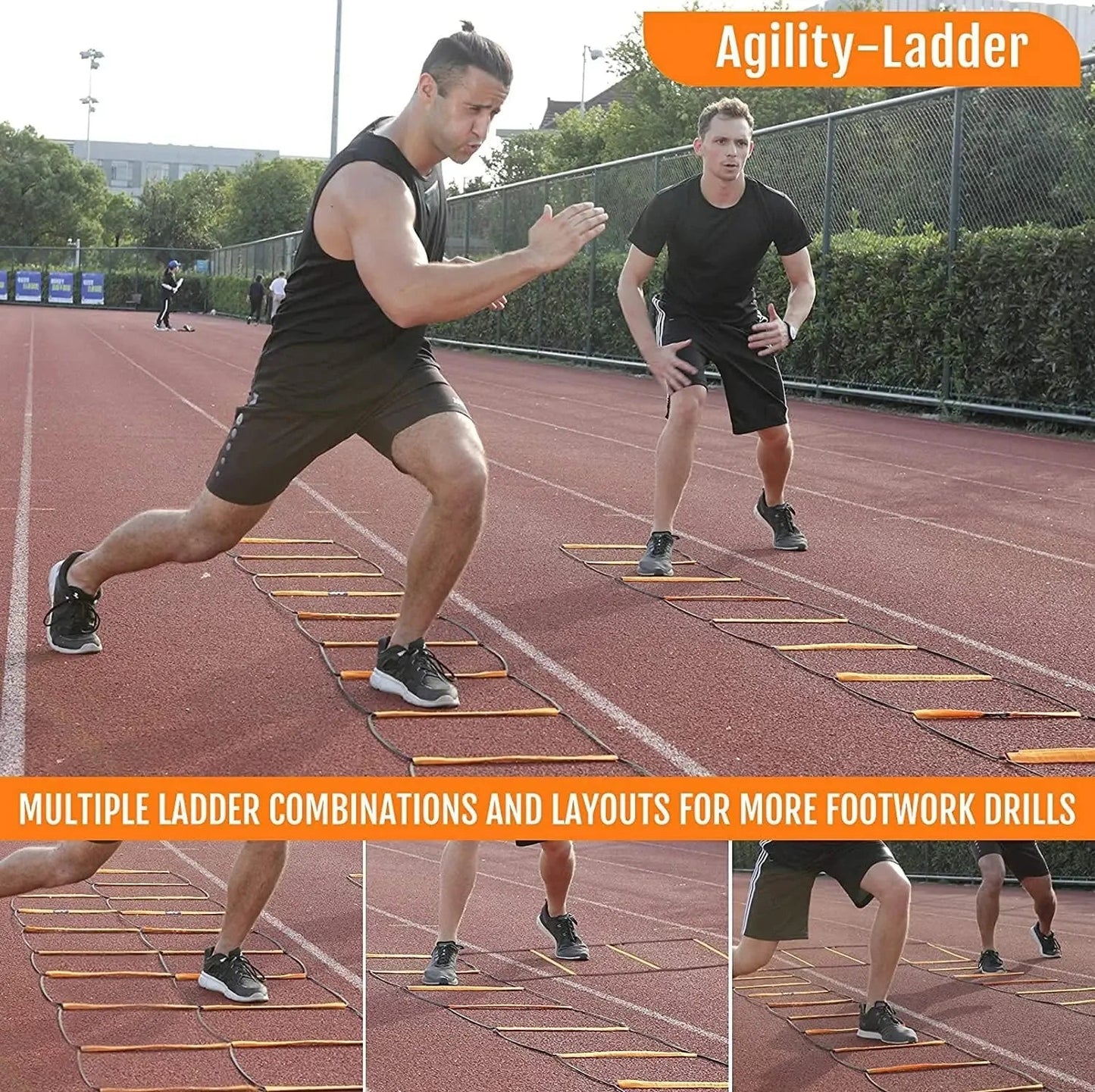 Dual-Purpose Soccer Training Jump Ladder Multifunctional Agility Ladder Speed Training Coordination Footwork Football Equipment - Slobuy