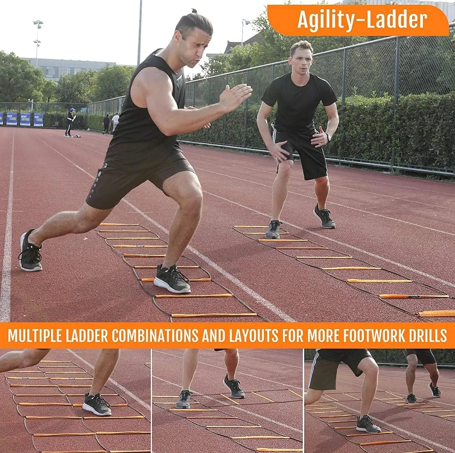 Dual-Purpose Soccer Training Jump Ladder Multifunctional Agility Ladder Speed Training Coordination Footwork Football Equipment - Slobuy
